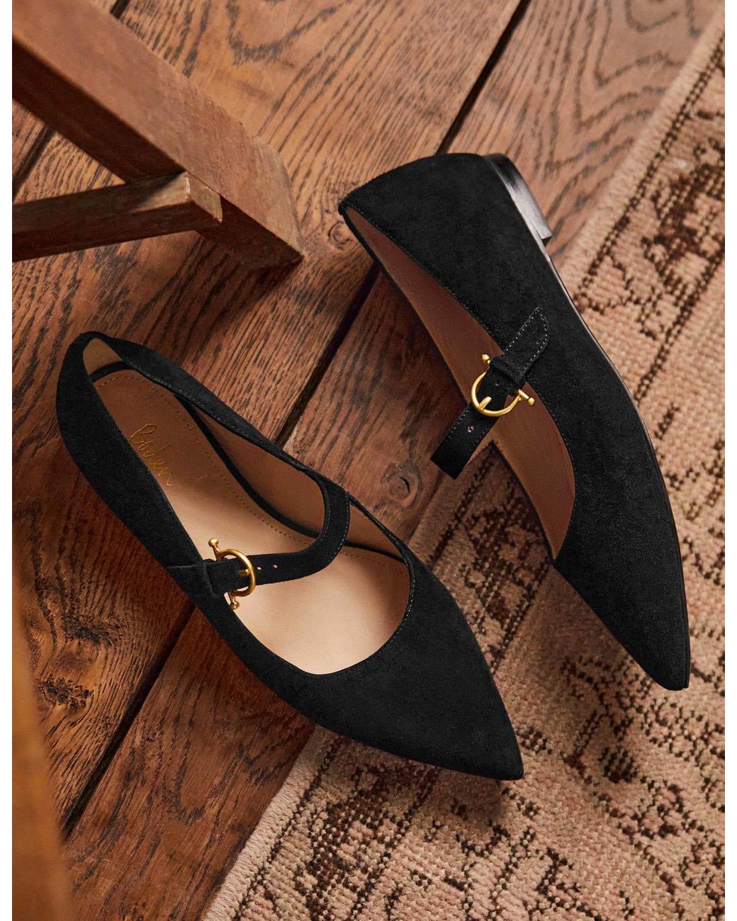 Boden Pointed Toe Mary Jane Shoes in Black