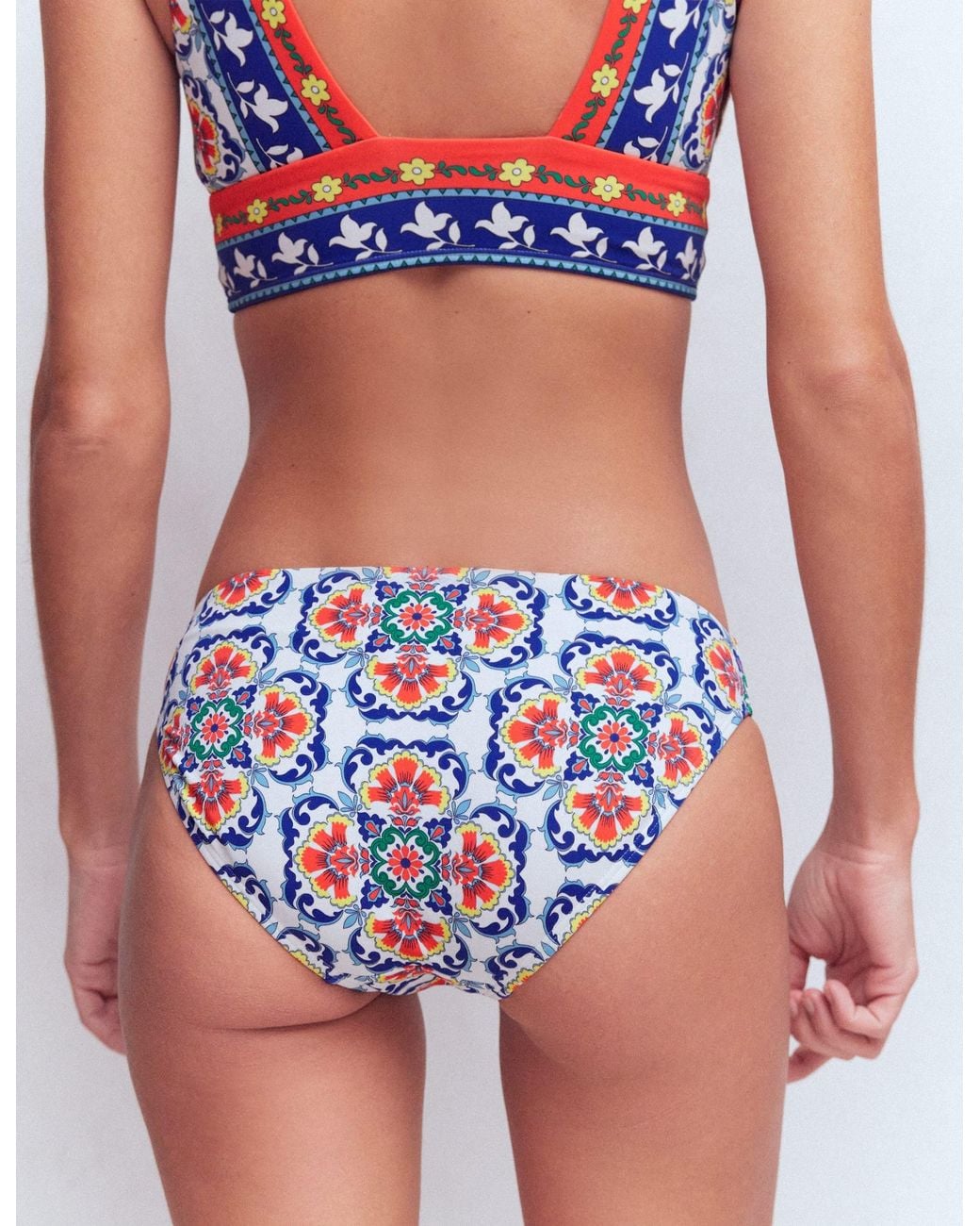 Boden Blue Porto Bikini Bottoms-Multi, Decorative Dandelion
