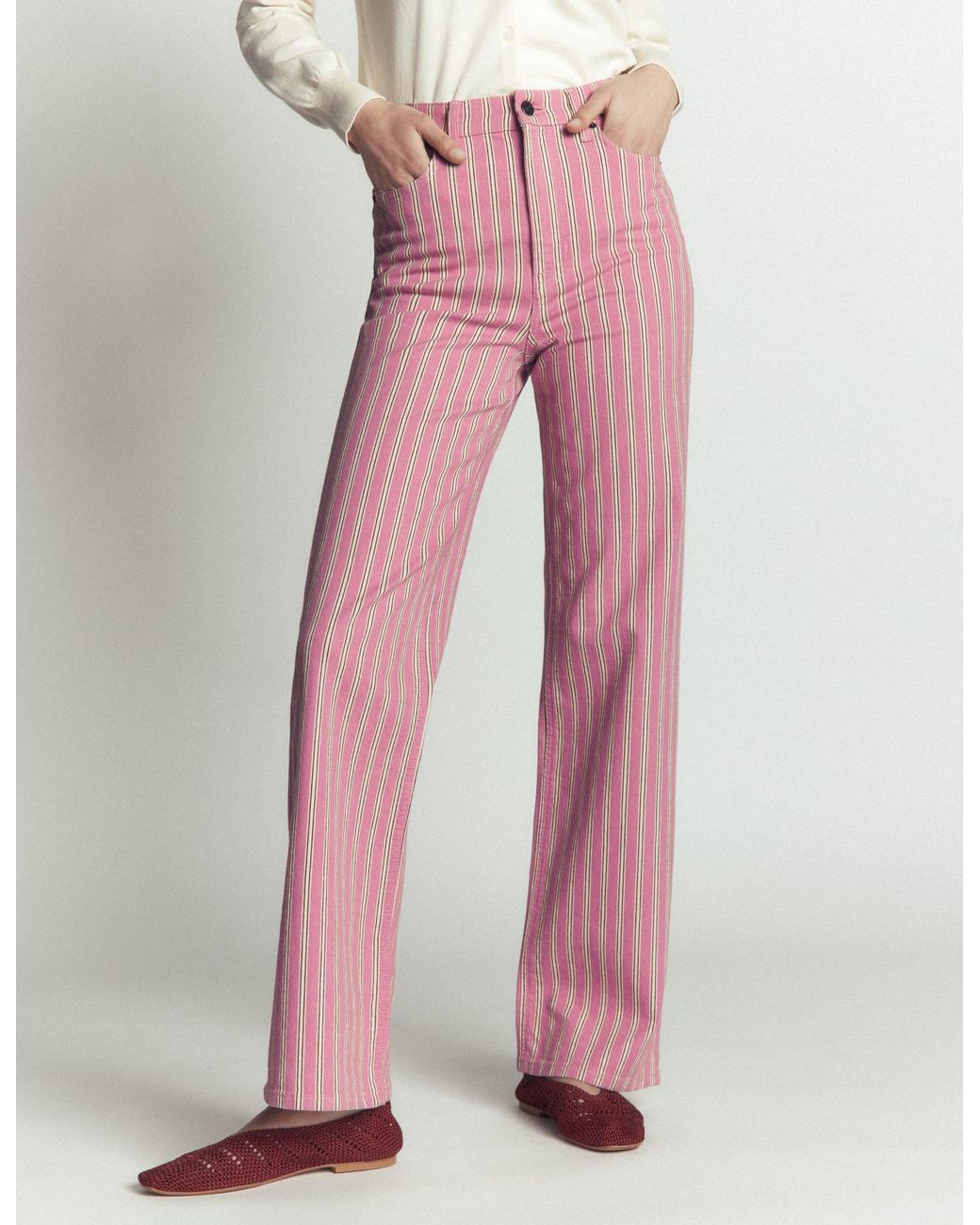 Boden Pink High Rise Column Leg Jeans