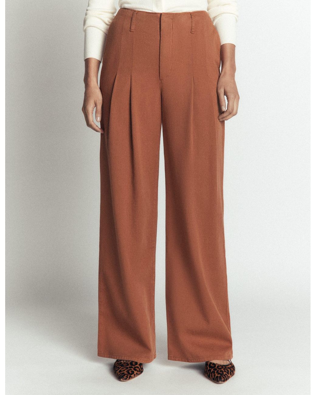 Boden White Mayfair Pleat Detail Trousers