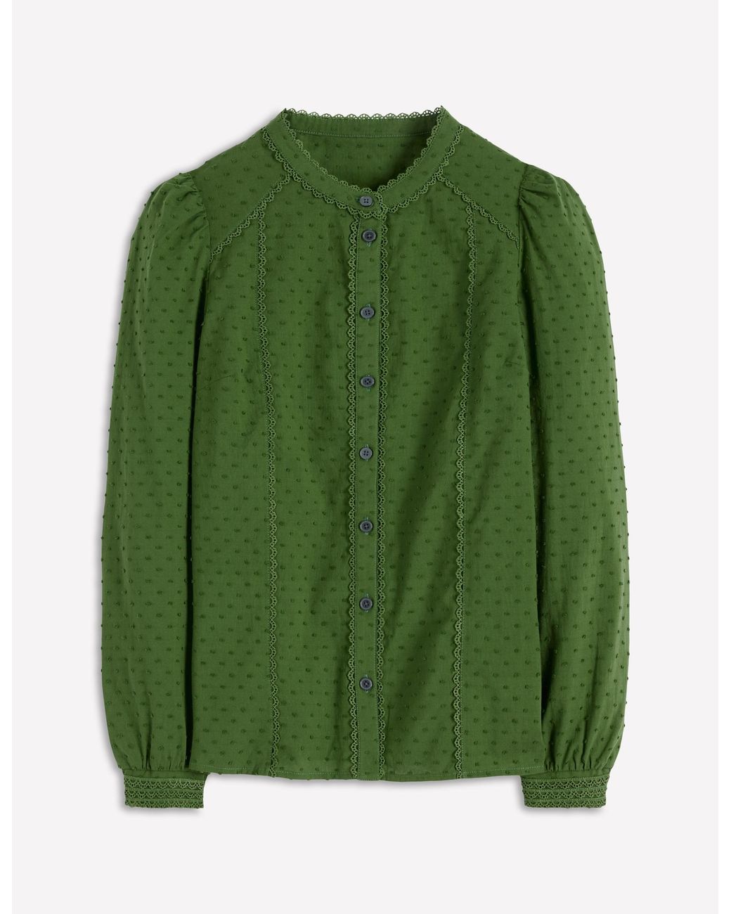 Boden Green Rhea Cotton Dobby Top