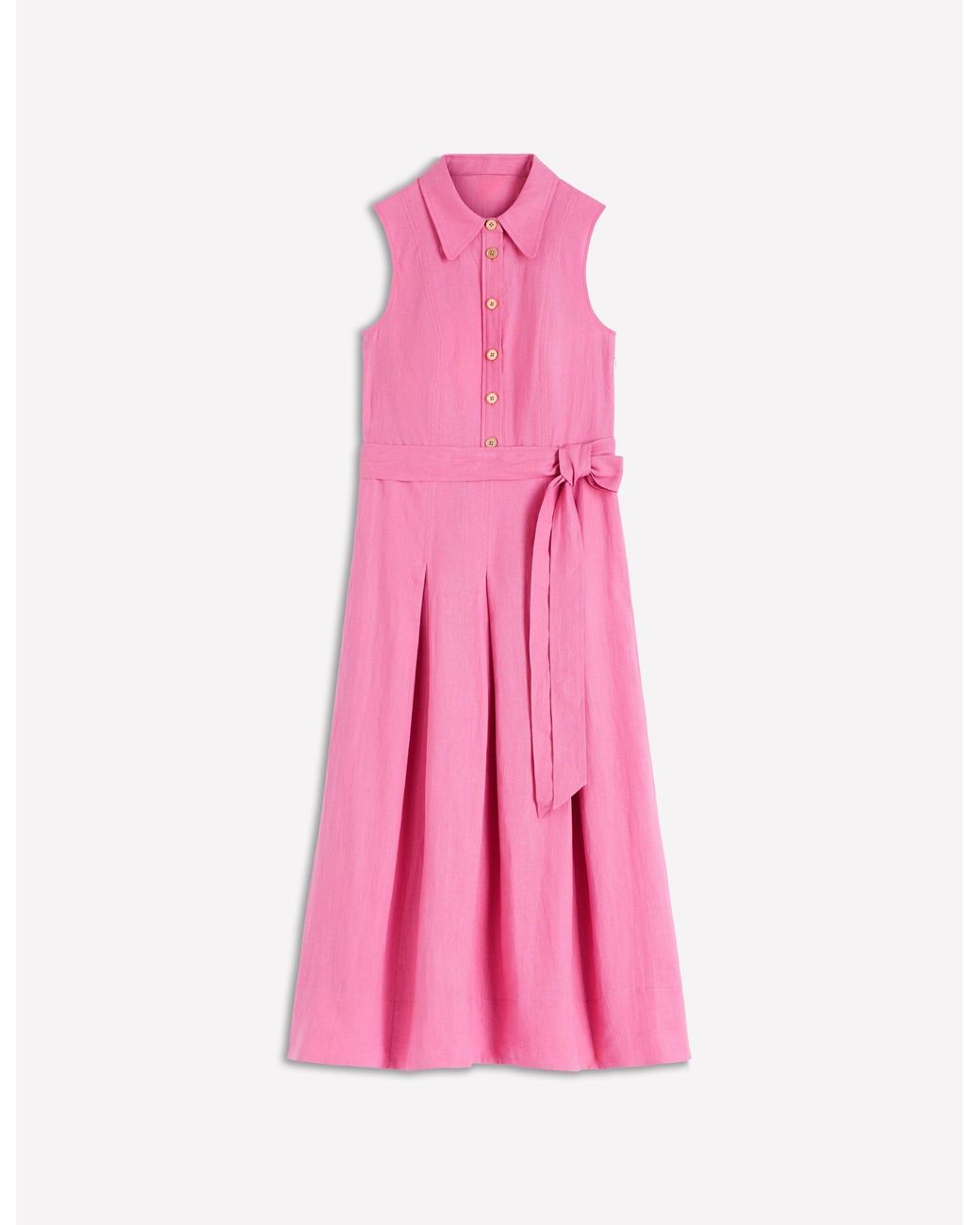 Boden Pink Belinda Linen Shirt Dress