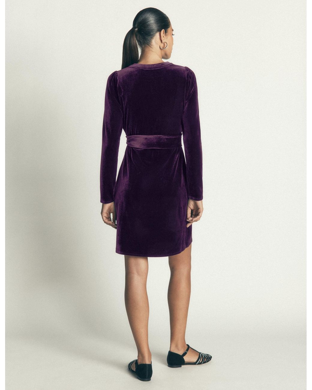 Boden Purple Honor Short Velvet Dress