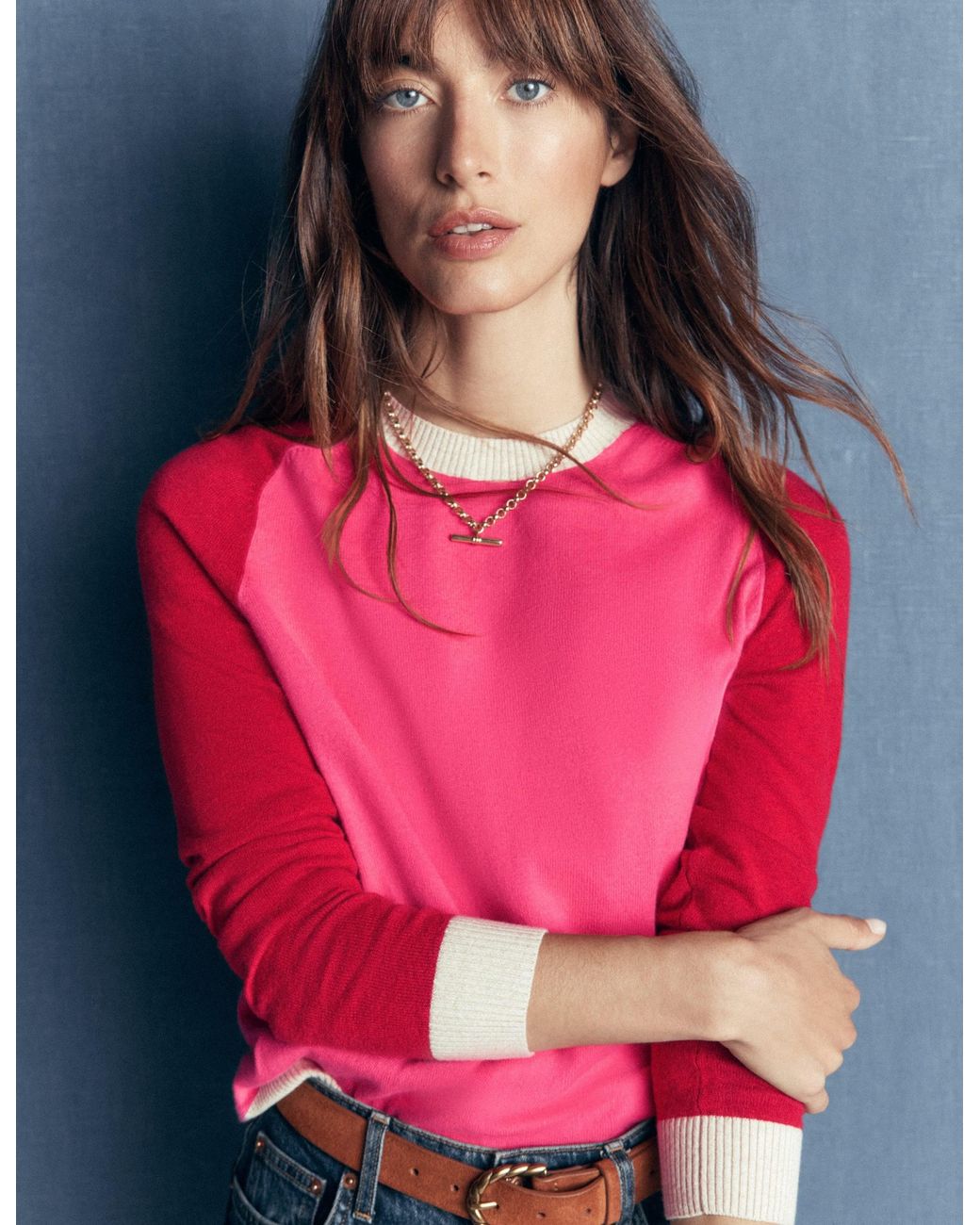Boden Multicolor Meg Saddle Sleeve Sweater, Colour Block