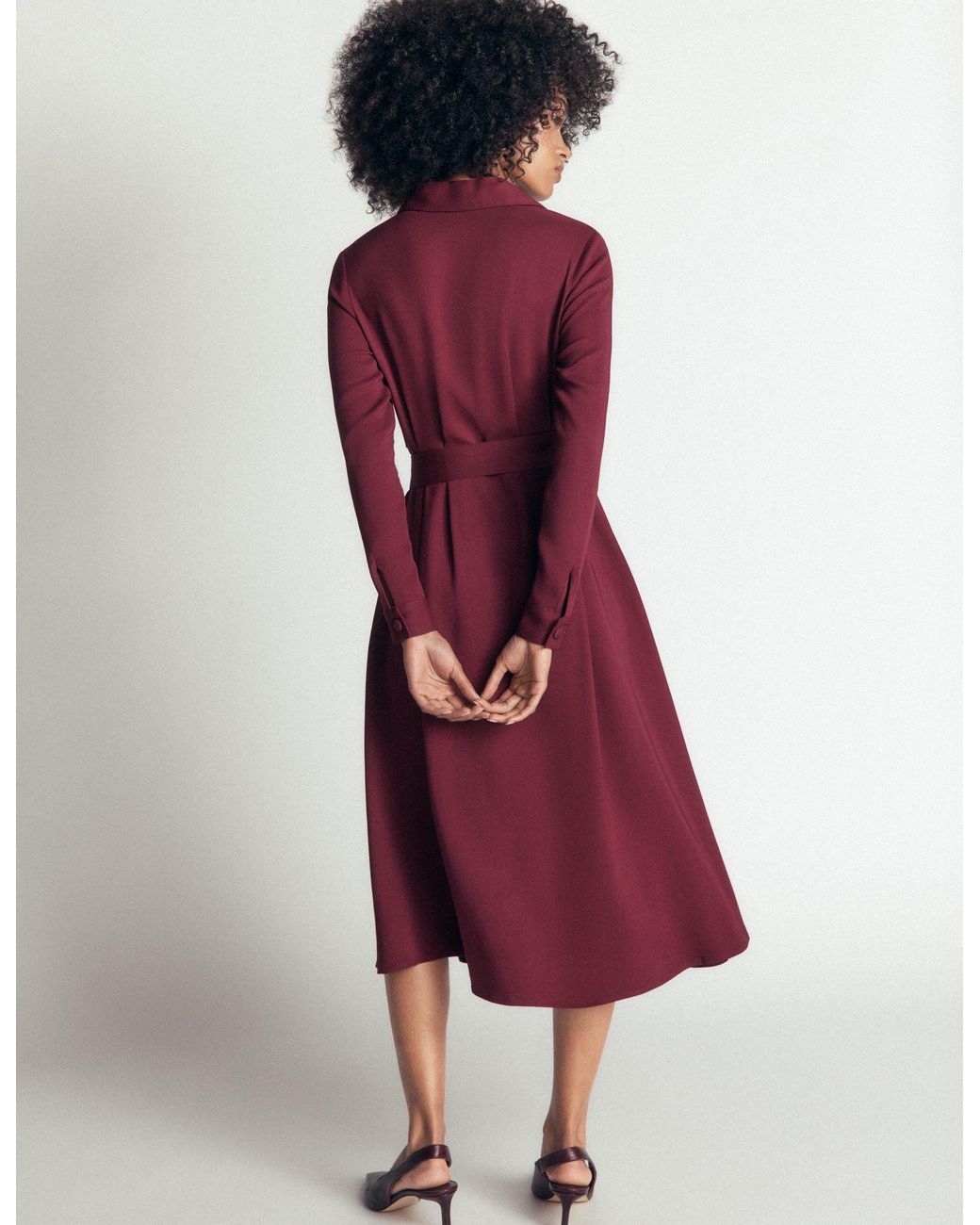 Boden Red Kate Pleated Shirt Dress