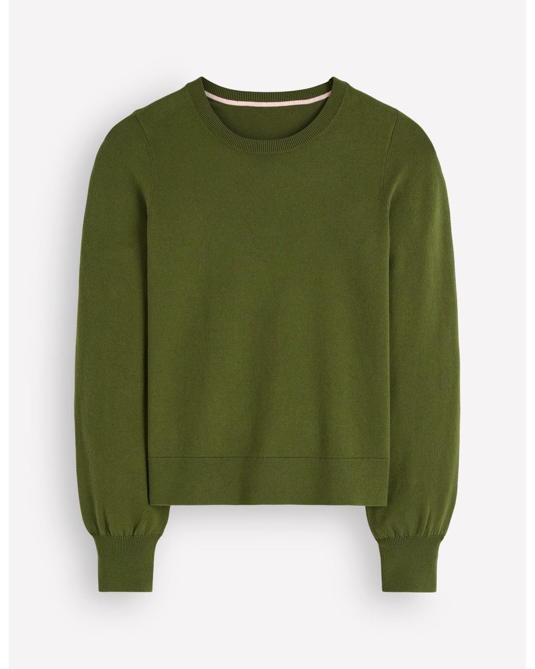 Boden Green Camilla Cotton Crew Sweater