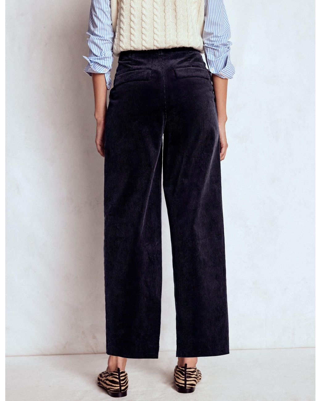 Boden White Bloomsbury Cord Trousers
