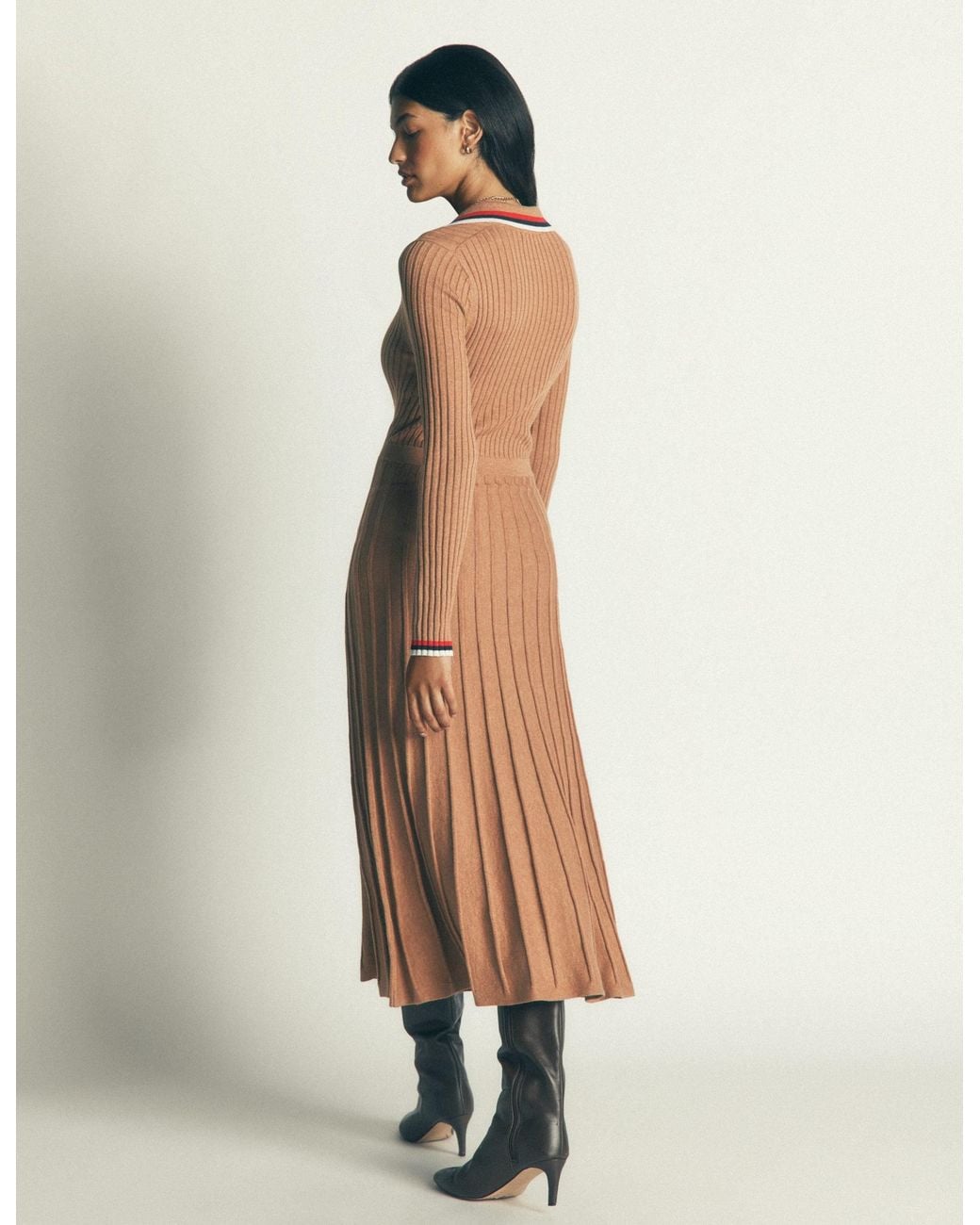 Boden Blue Ribbed Henley Knitted Dress
