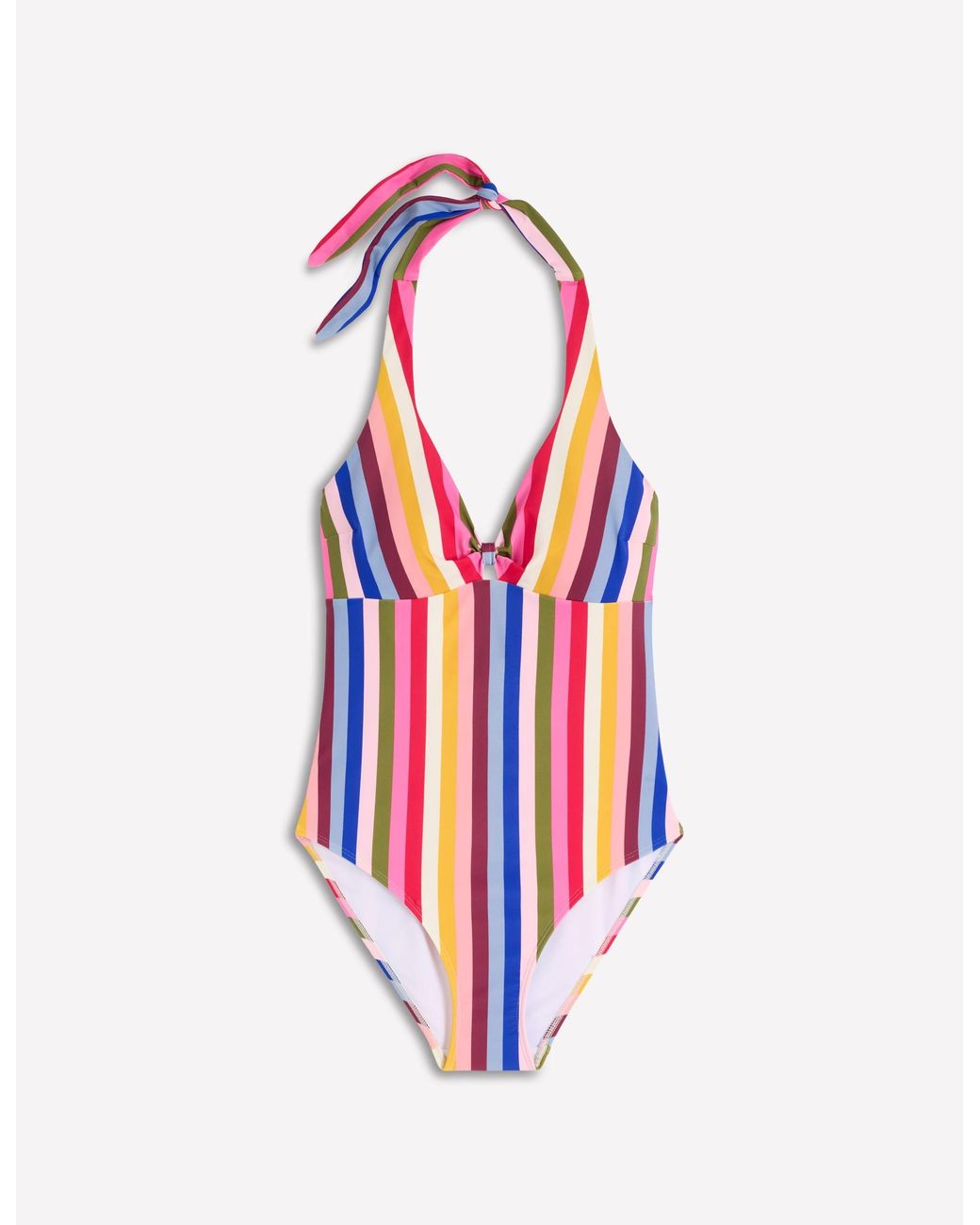 Boden Orange Bow Halter Swimsuit