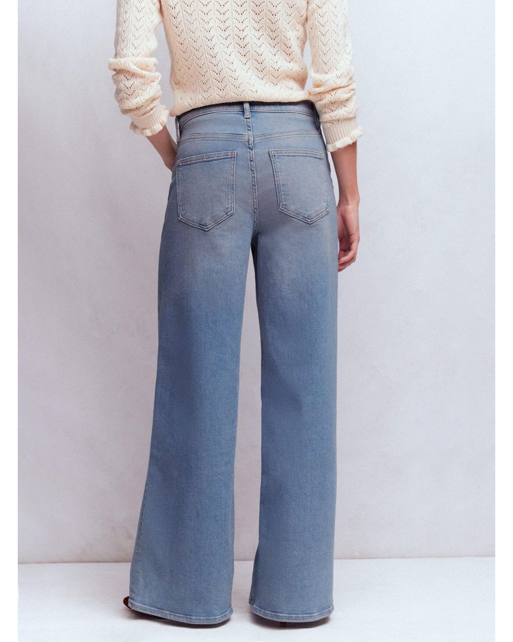 Boden Blue High Rise Wide Leg Jeans