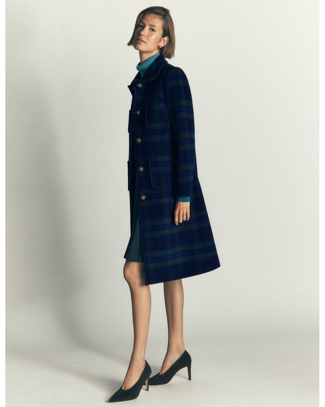Boden Green Patch Pocket Wool Blend Coat