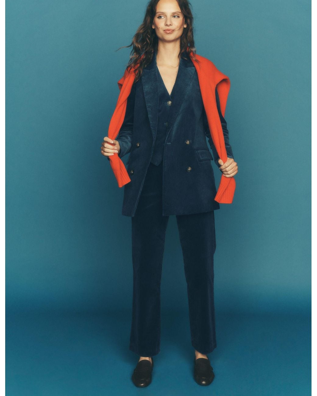 Boden Blue Double Breasted Blazer