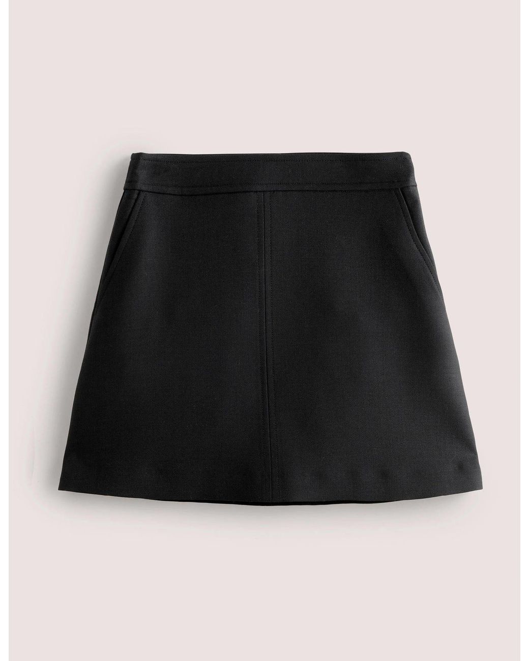 Boden A-line Wool Blend Mini Skirt in Black | Lyst