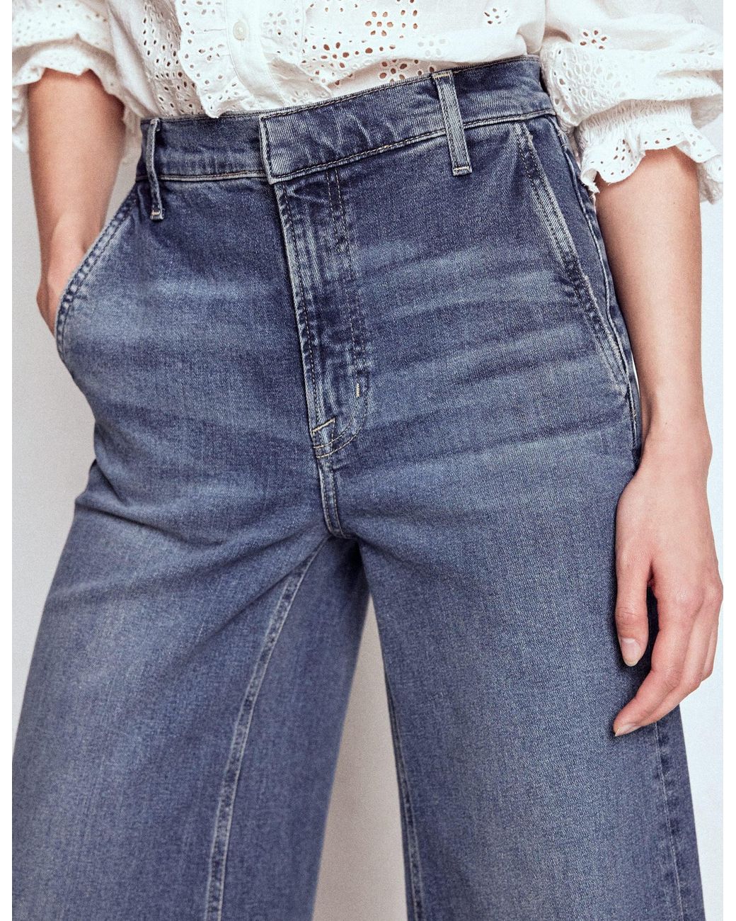 Boden Blue High Rise Clean Wide Jeans
