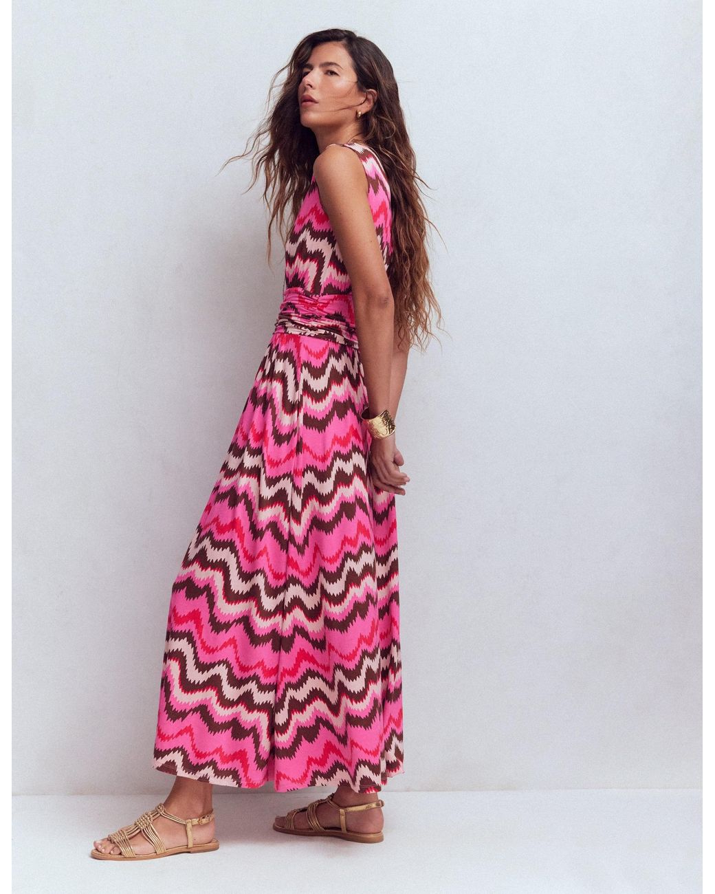 Boden Brown Elodie Jersey Maxi Dress
