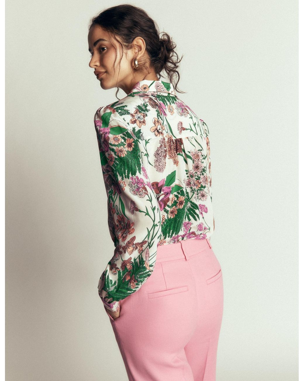 Boden White Sara Silk Shirt