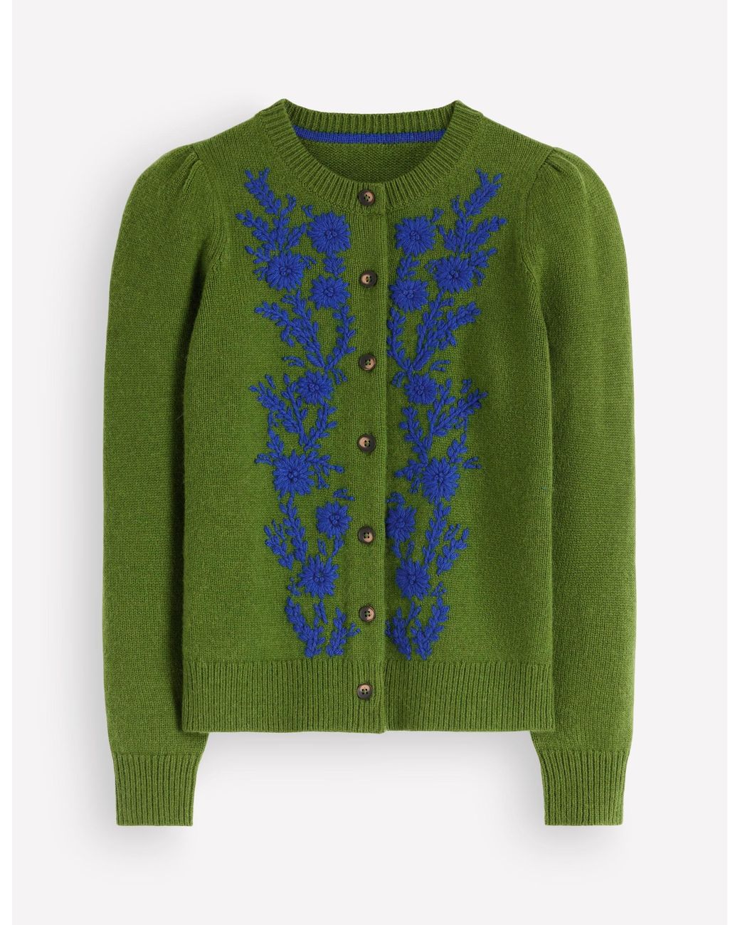 Boden Green Embroidered Knitted Cardigan