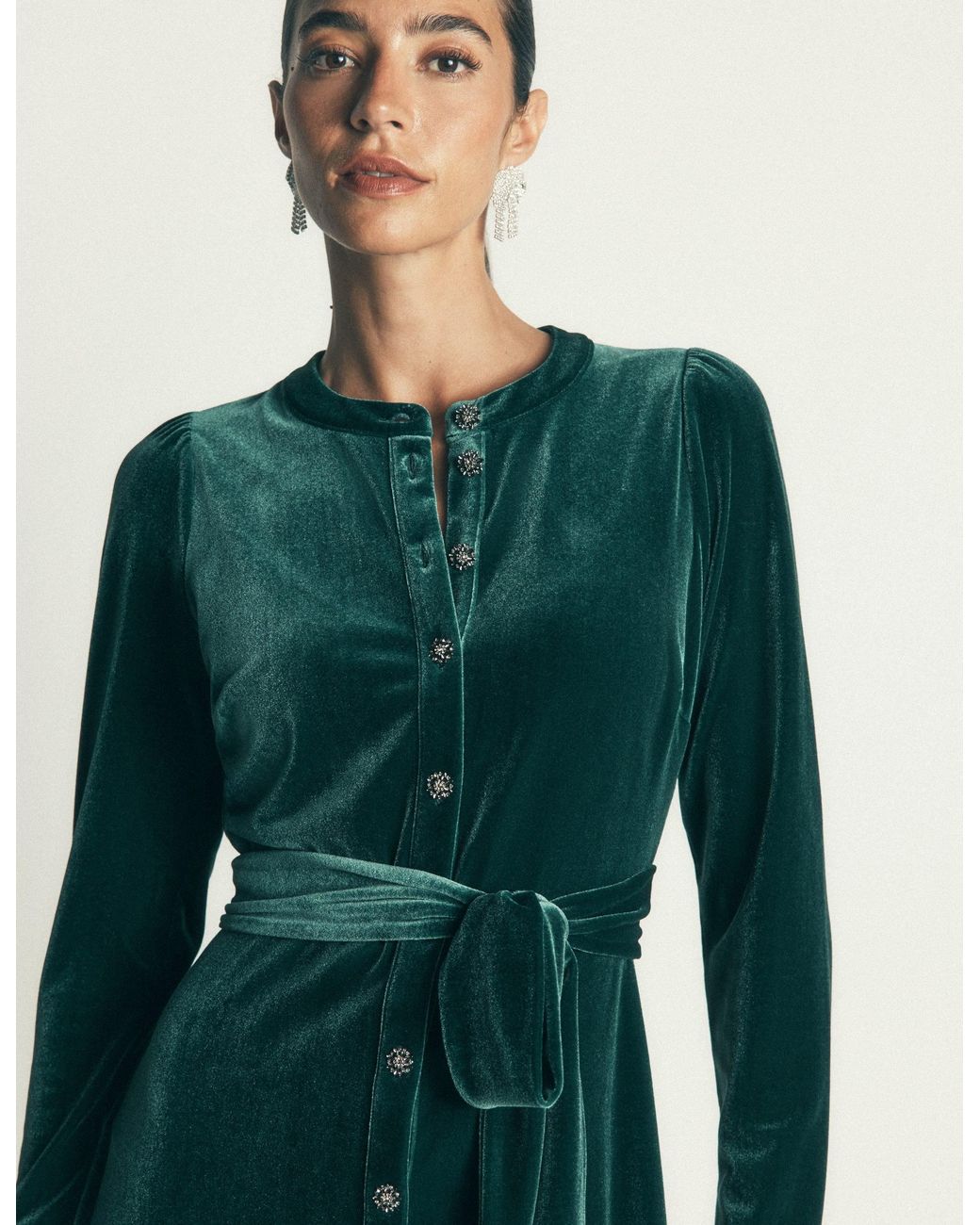 Boden Blue Honor Column Velvet Midi Dress