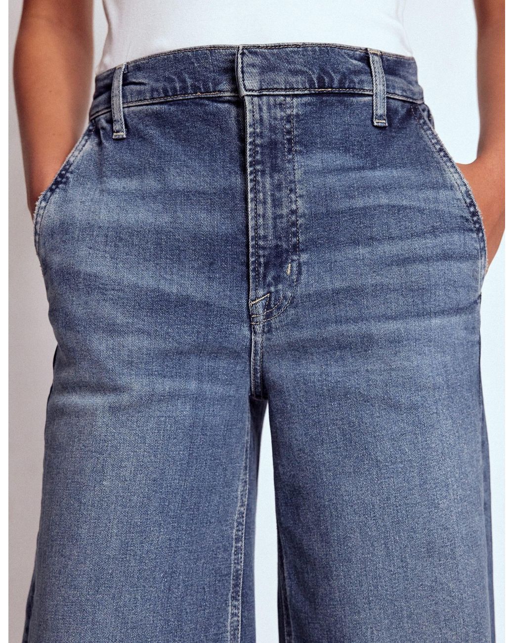 Boden Blue High Rise Clean Wide Jeans