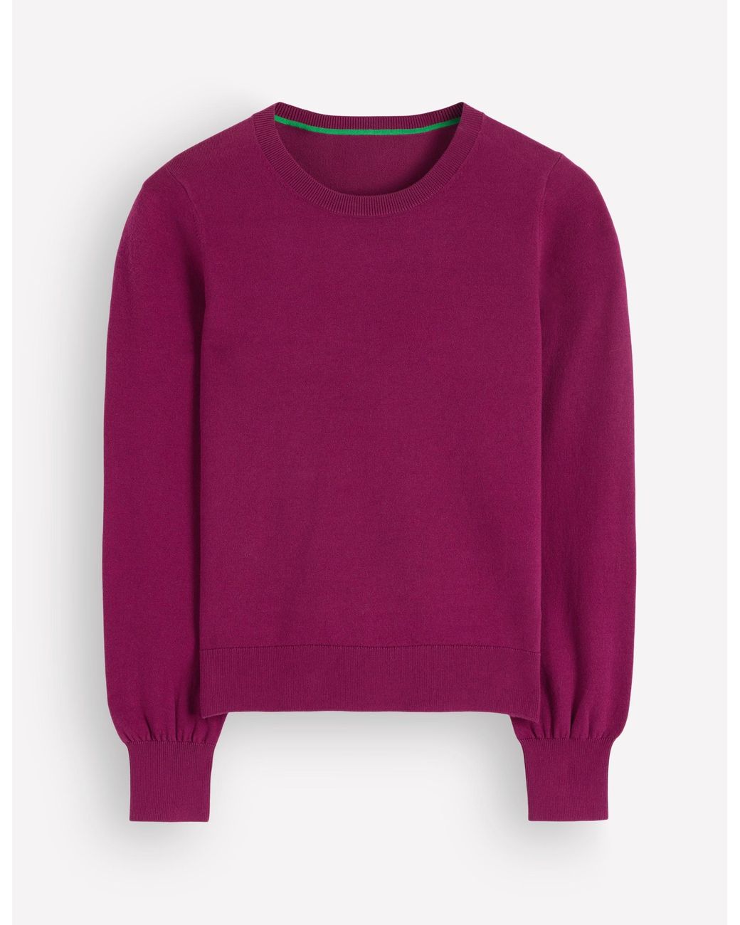 Boden Purple Camilla Cotton Crew Jumper