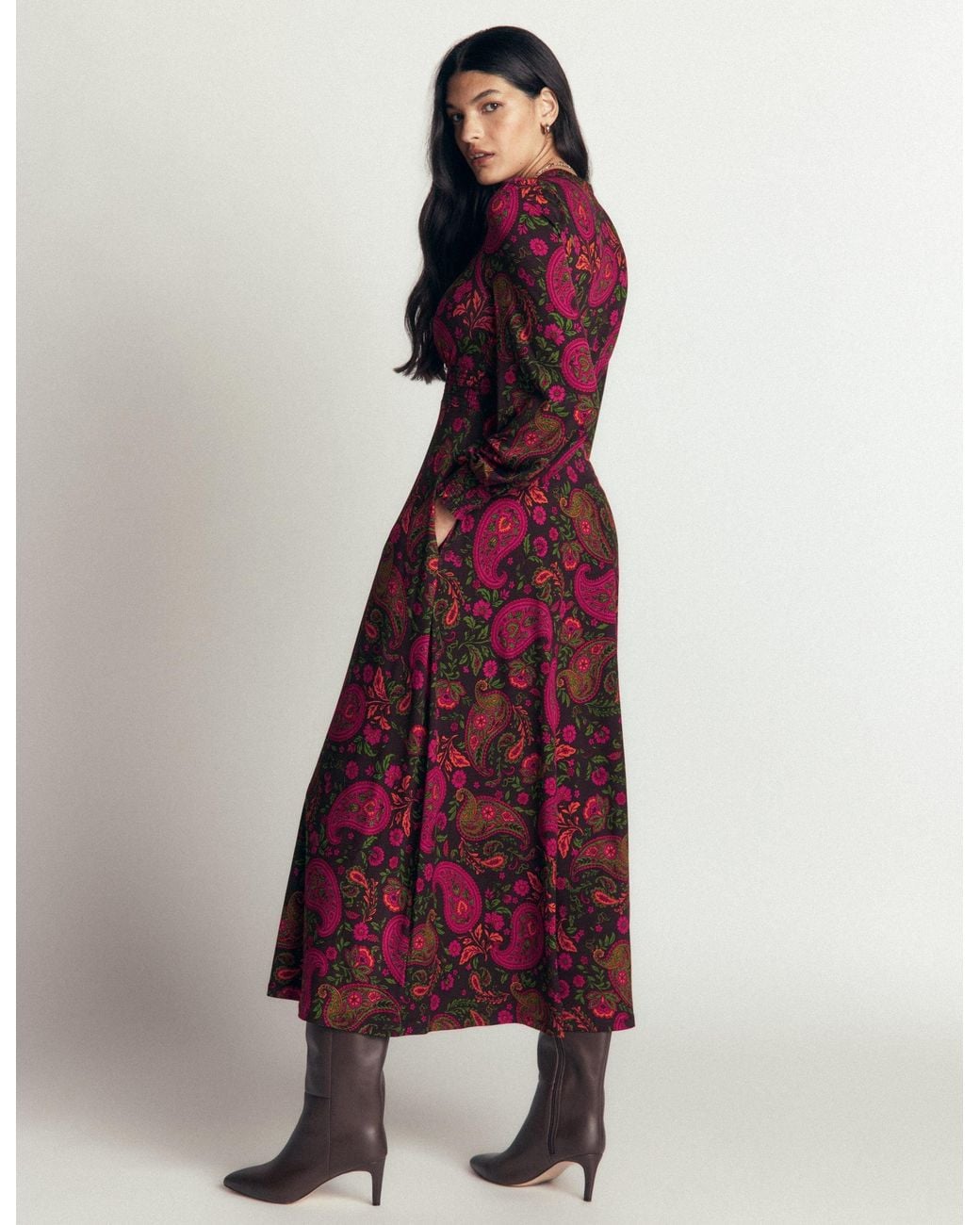 Boden Red Georgia Jersey Midi Dress