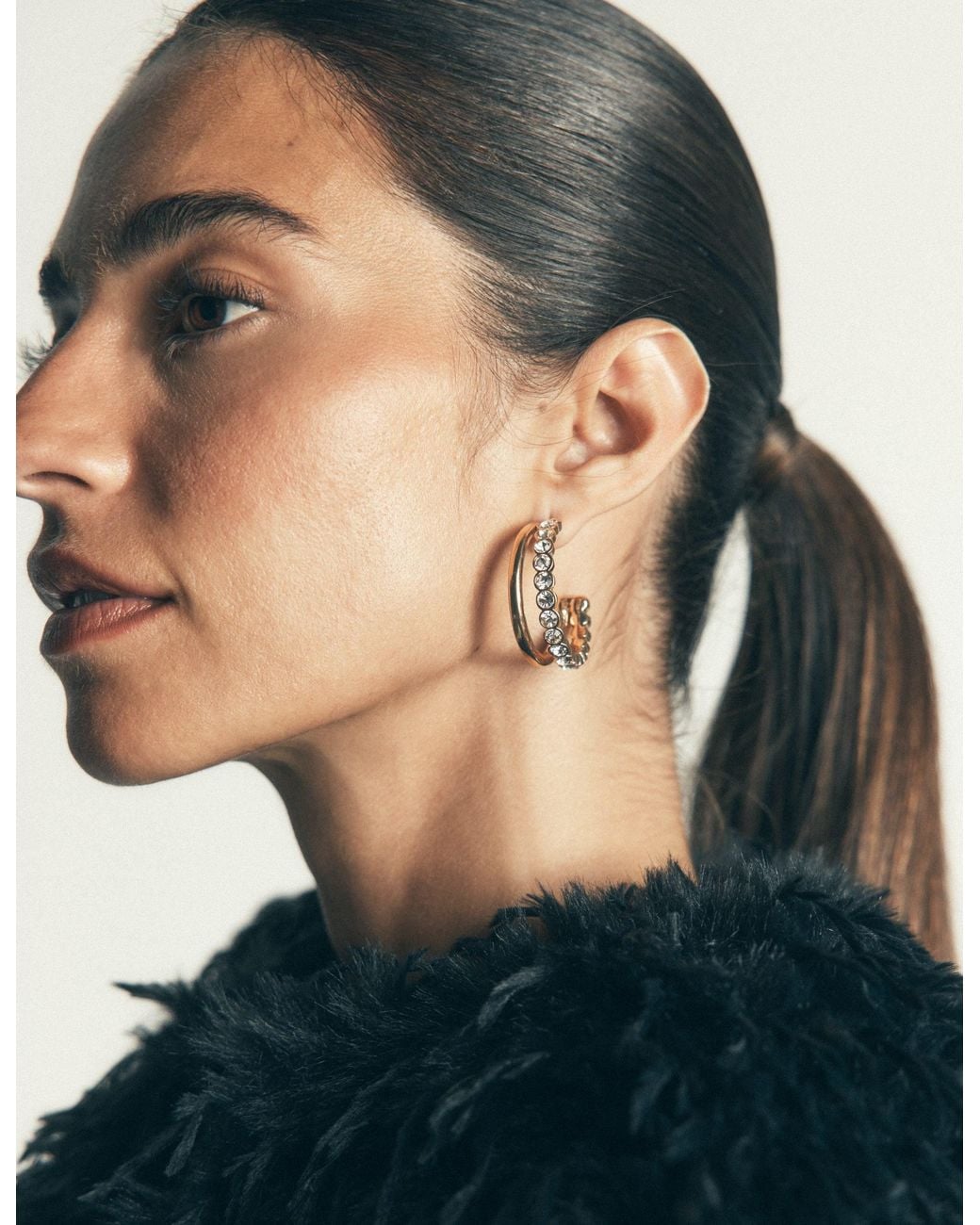 Boden Natural Large Jewel Hoops