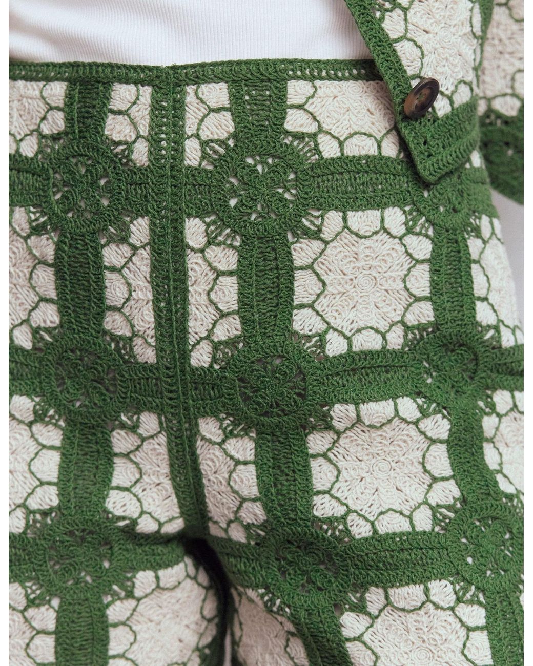 Boden Green Crochet Shorts