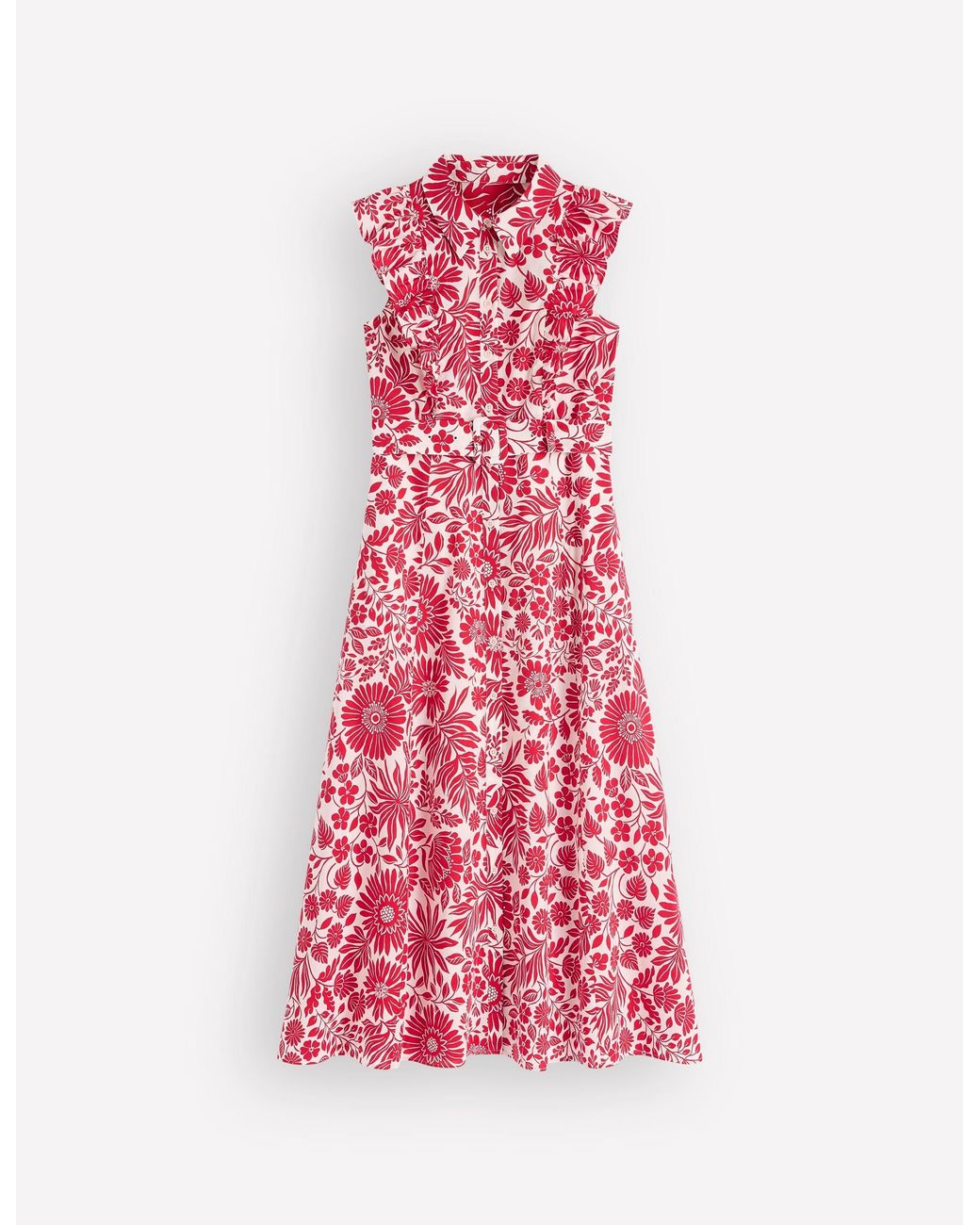 Boden Pink Ruffle Bodice Shirt Dress