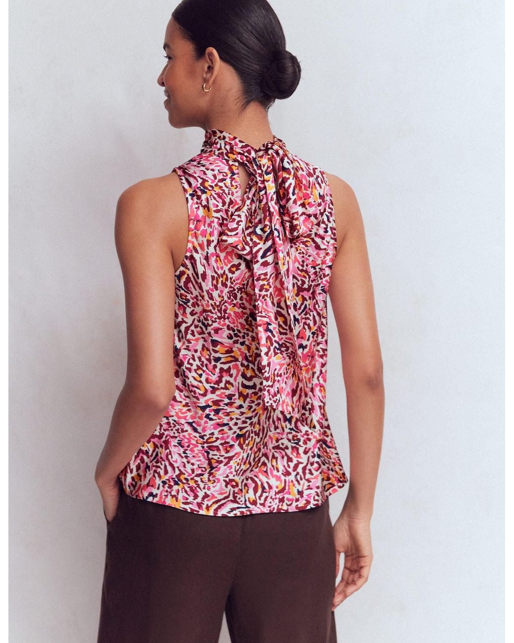Boden Natural Satin Halterneck Top