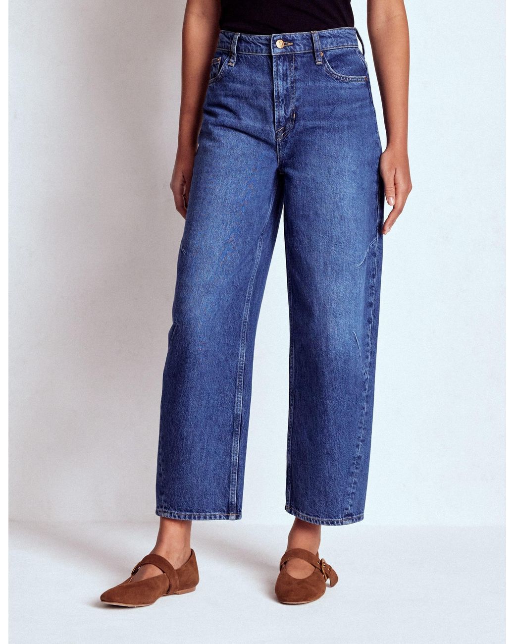 Boden Blue Barrel Leg Jeans