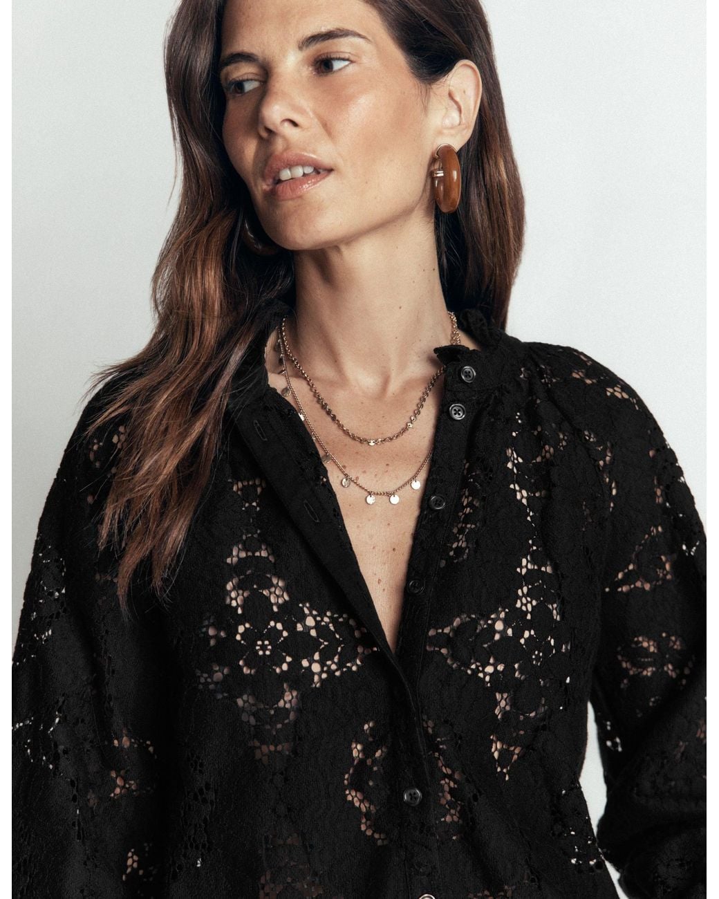 Boden Black Erica Lace Top