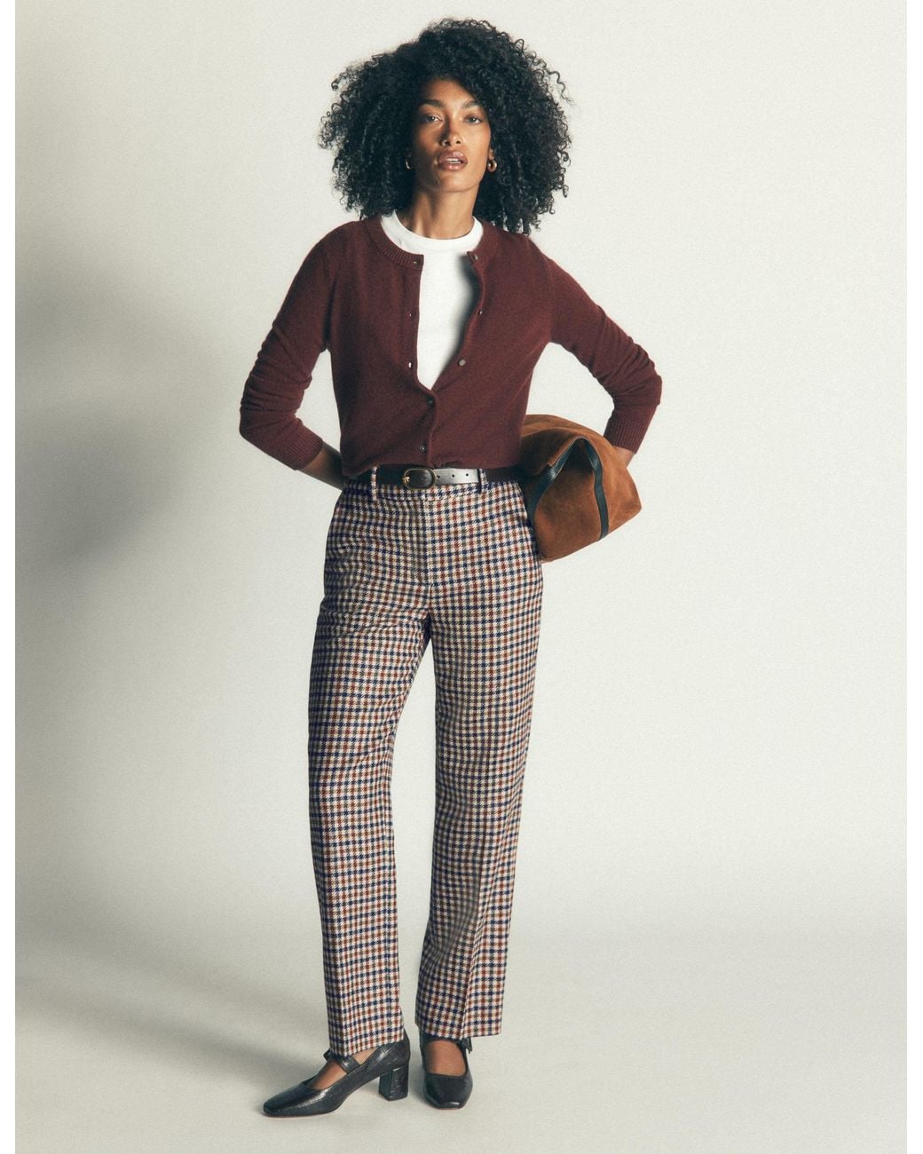 Boden Blue Canonbury Wool Blend Trousers