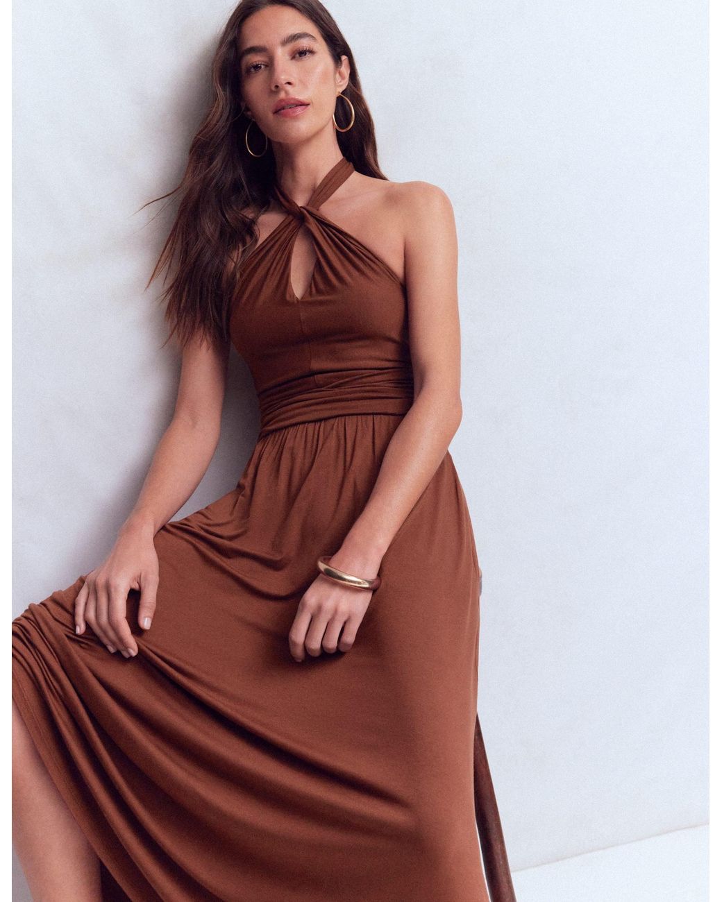 Boden Green Sydney Twist Neck Jersey Dress