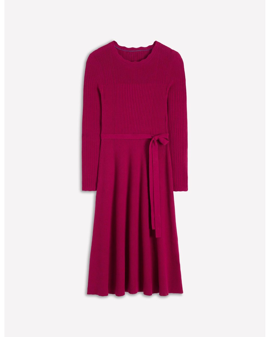 Boden Red Isobel Knitted Midi Dress