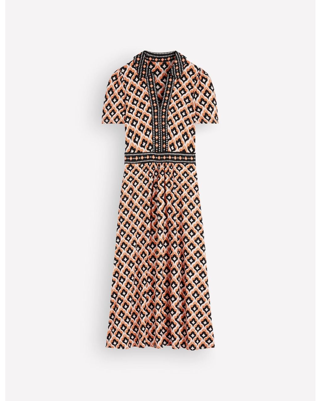 Boden White Heidi Jersey Midi Tea Dress