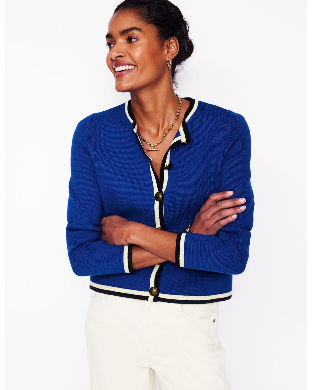 Boden Holly Knitted Jacket in Blue | Lyst UK