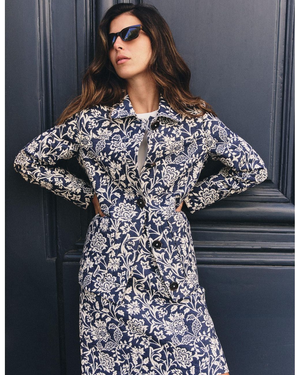 Boden Blue Fife Jacquard Chore Jacket