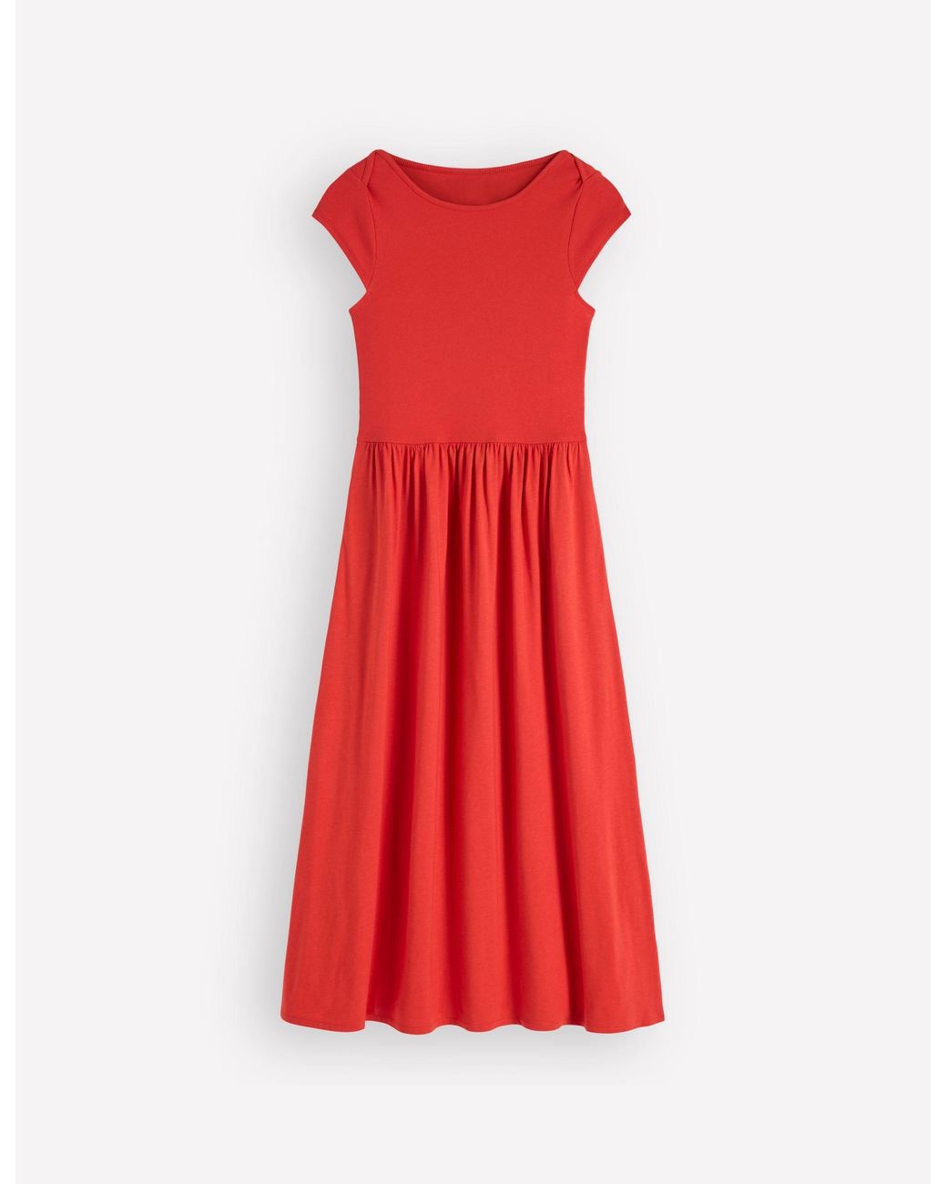 Boden Red Boat Neck Mix Dress