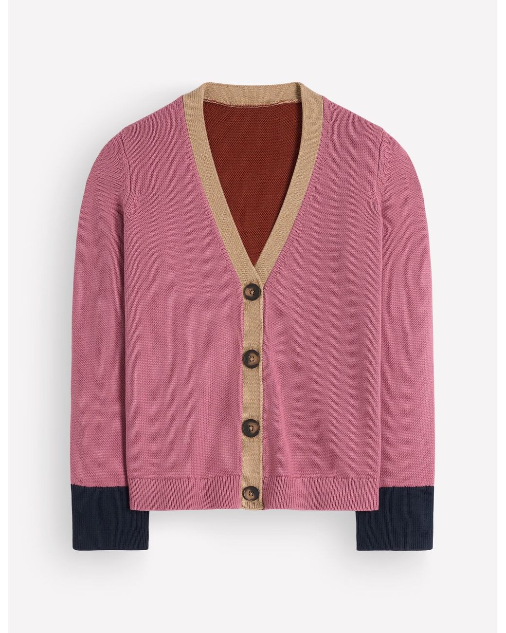Boden Pink Lucy Relaxed Cotton Cardigan