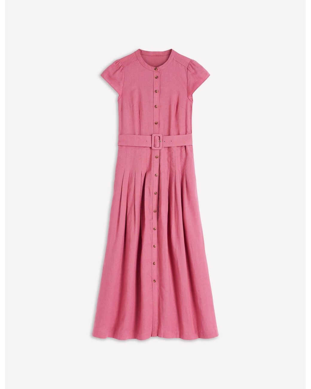 Boden Pink Arabella Linen Blend Dress