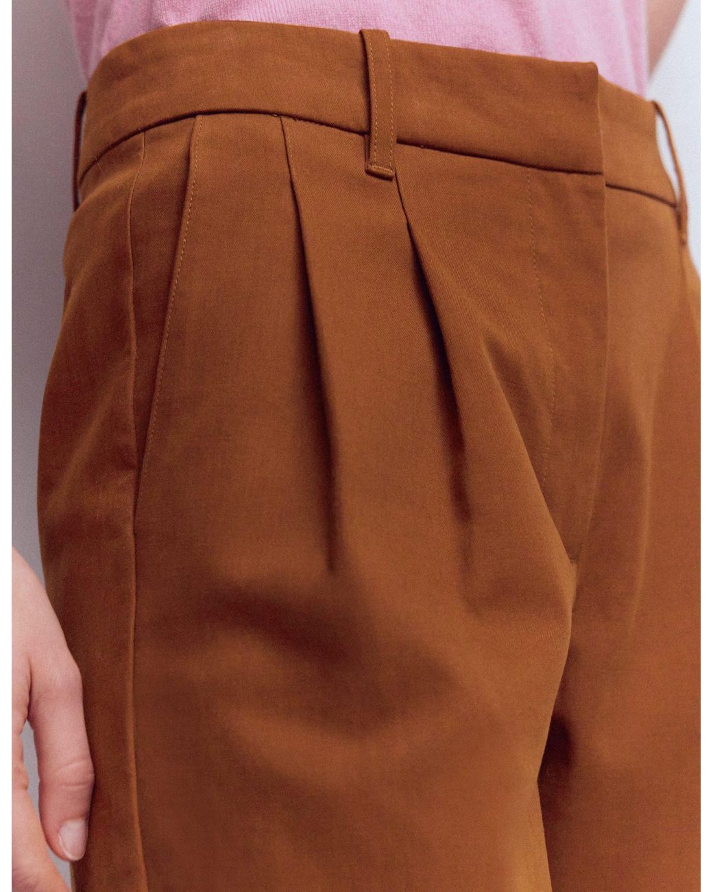 Boden Red Bloomsbury Cotton Trousers