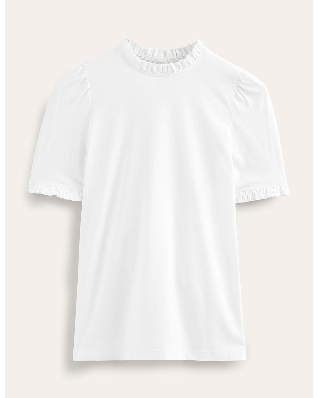 Boden White Supersoft Frill Detail T-Shirt