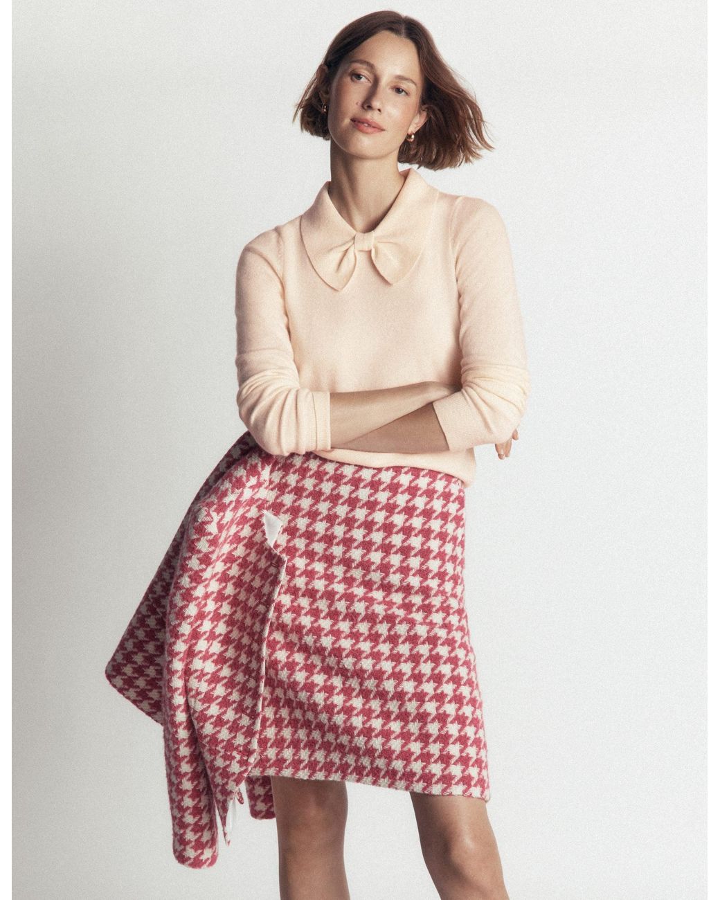 Boden Red Bow Neck Knitted Jumper