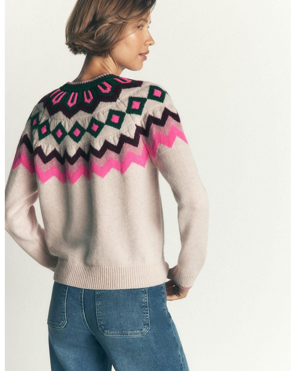 Boden Natural Mae Fair Isle Knitted Jumper
