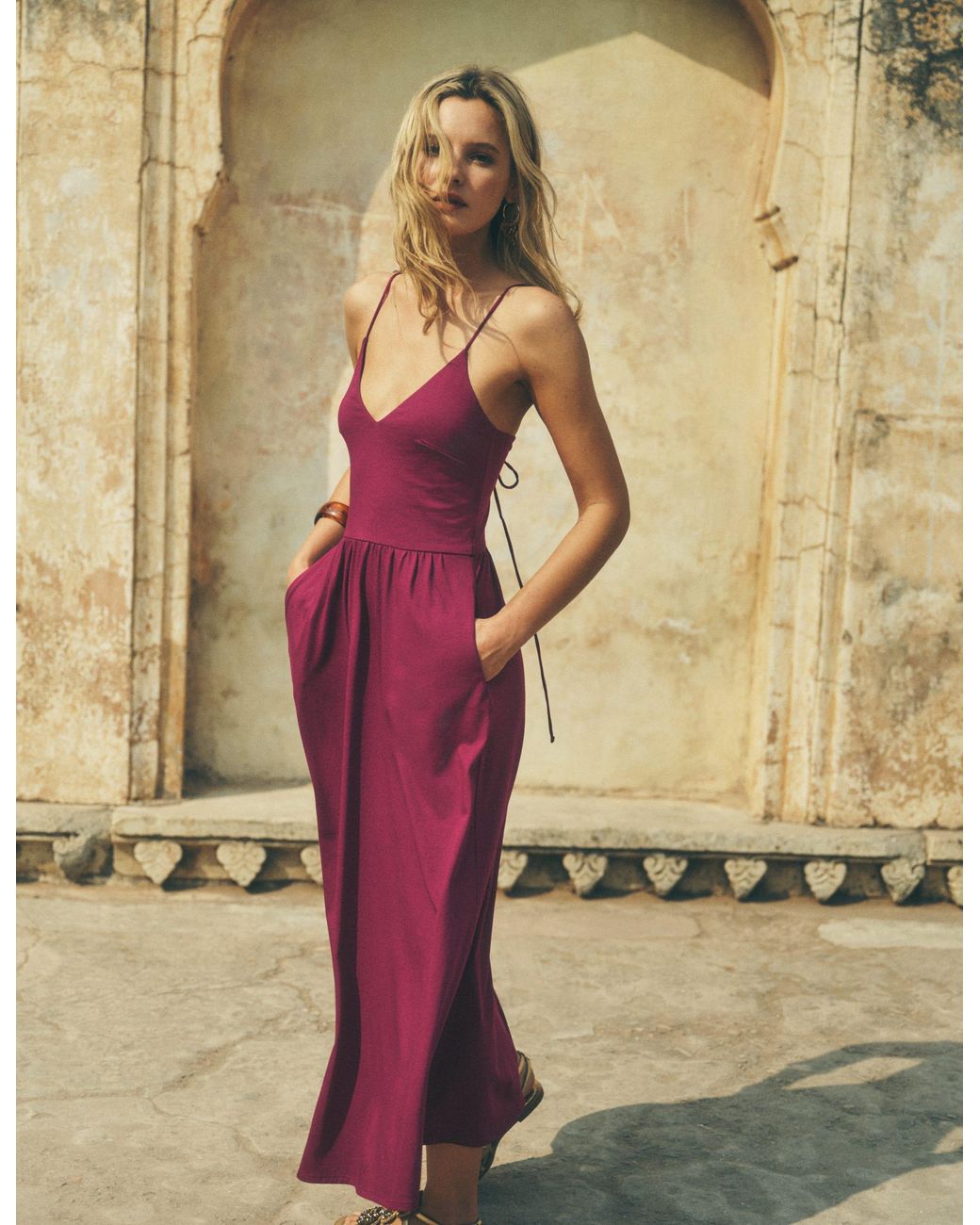 Boden Metallic Cross Back Jersey Dress