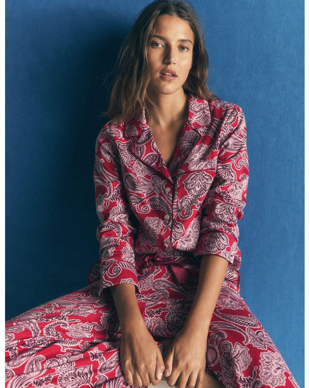 Boden Blue Cotton Pyjama Shirt