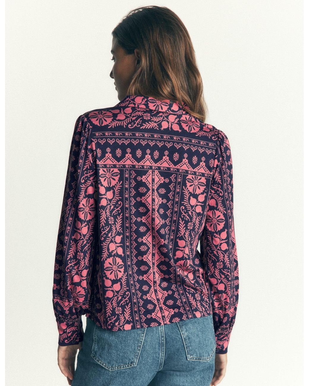 Boden Blue Collared Jersey Shirt
