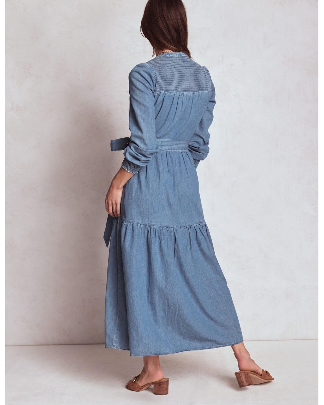 Boden Blue Cecily Denim Midi Dress