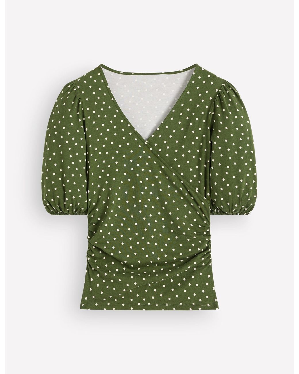 Boden Green Tia Ruched Wrap Top