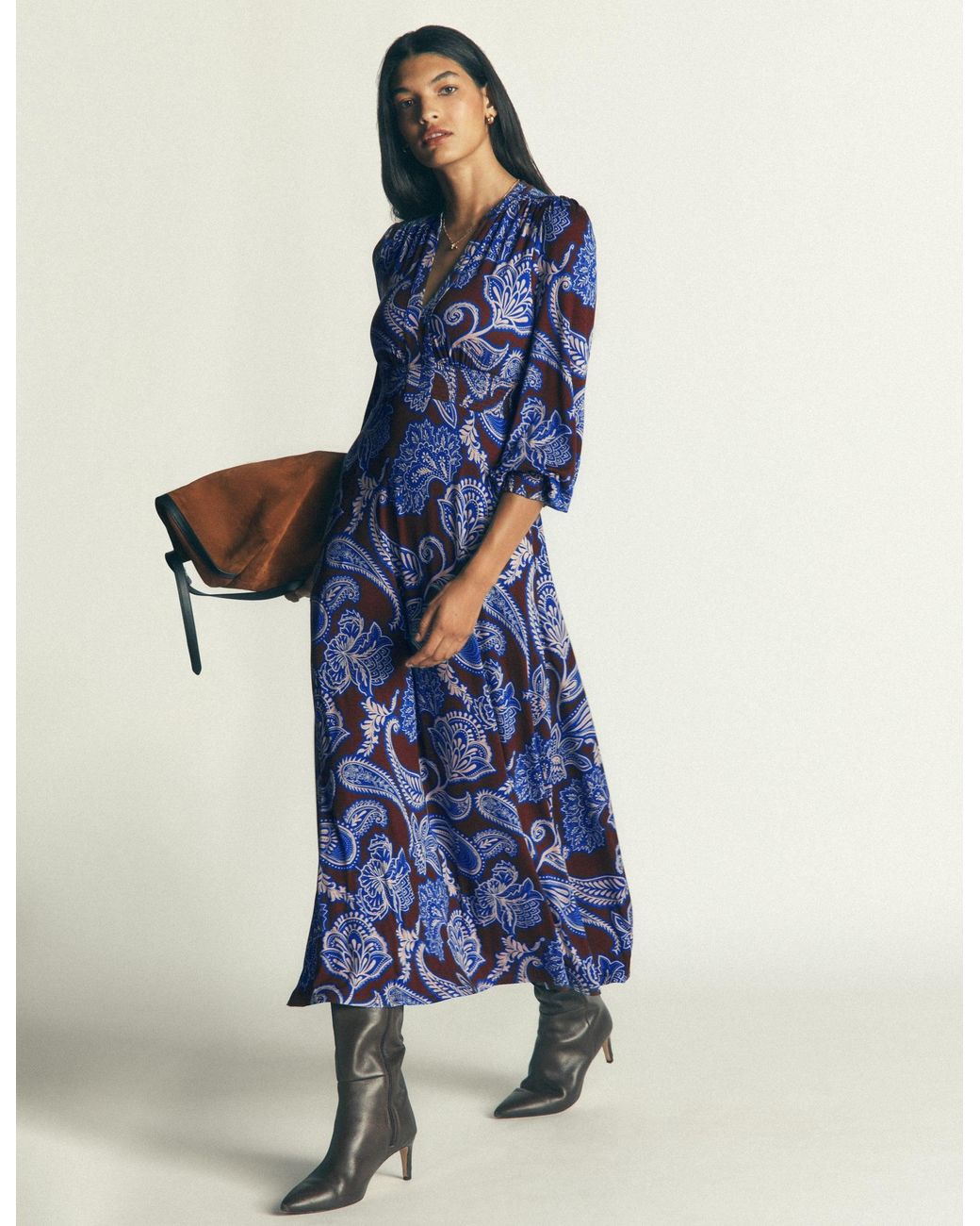 Boden Blue Georgia Jersey Midi Dress